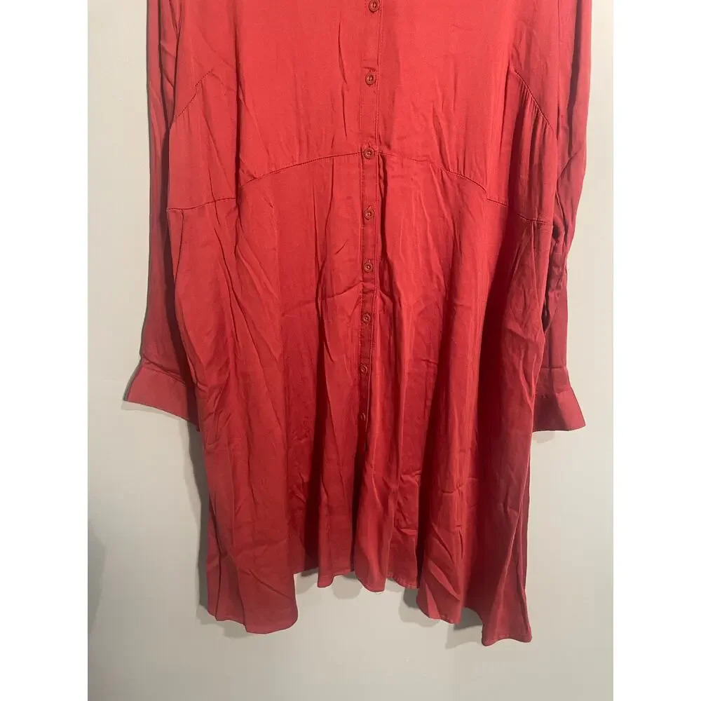 Torrid Rust Colored Button Front Challis Shirt Dr… - image 3